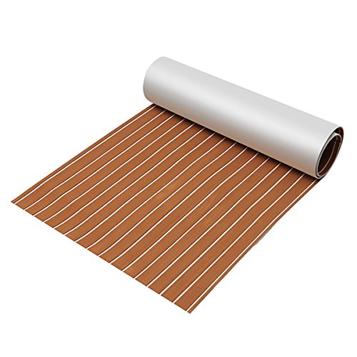 LTEFTLFL 90x240cm Light Brown with White EVA Foam Teak Boat Flooring Sheet Yacht Synthetic Teak