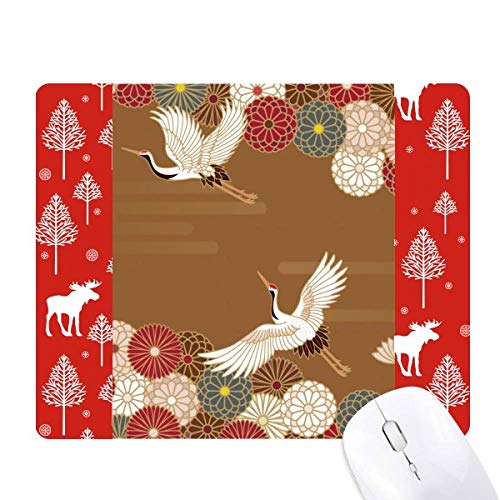 Tapis de souris ergonomique motif fleurs de Noël et bois de forêt