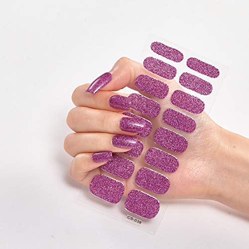 Full Cover Nail Art Stickers,Thin Color Street Solid Nail Strips Sticker Nails Glitter, Solid Sticker Nails Street, Real Nail Polish Strips, Self-Adhesive Solid Nail Art Decal Strips Sticker Nails For Women (8 Sheets 128 Pieces) #TOP2