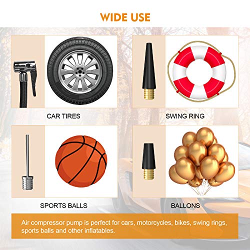 Webetop Tire Inflator Portable Air Compressor with 2000mAh Rechargeable Li-ion Battery LED Light Air Pump for Car Tires, Bicycles, Motorcycle, Balls and Other Inflatables - Thumbnail 6