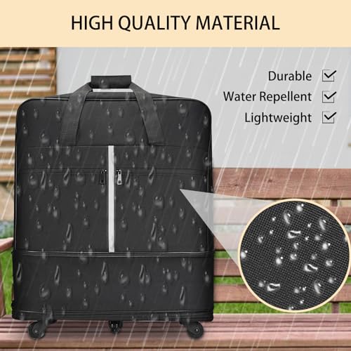 Expandable Foldable Suitcase Extra Large Travel Duffel Bag with Spinner Wheels Collapsible Luggage Bag for Men Women (20 inch/24 inch/28 inch) image 7