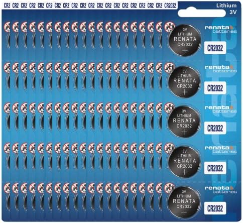 Renata CR2032 Batteries – 3V Lithium Coin Cell 2032 Battery (100 Count)