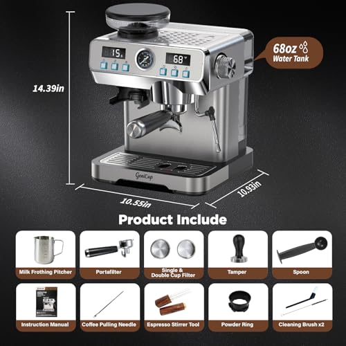 GeniCup Espresso Machine with Grinder