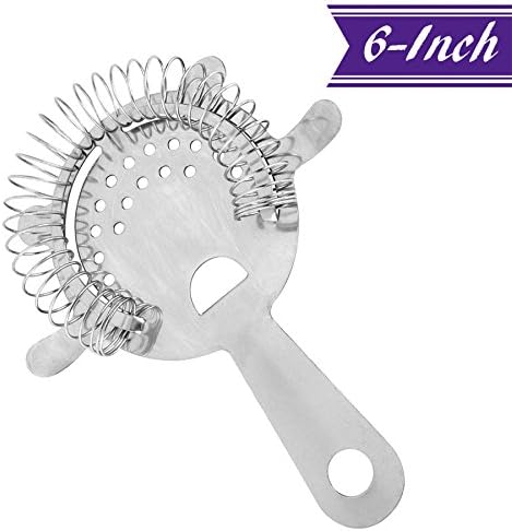 (Pack of 6) Betolla Stainless Steel Hawthorne Strainer – 6-Inch 4-Prong Cocktail Strainer, Professional Bartender Bar Tool for Mixing and Straining - Thumbnail 5