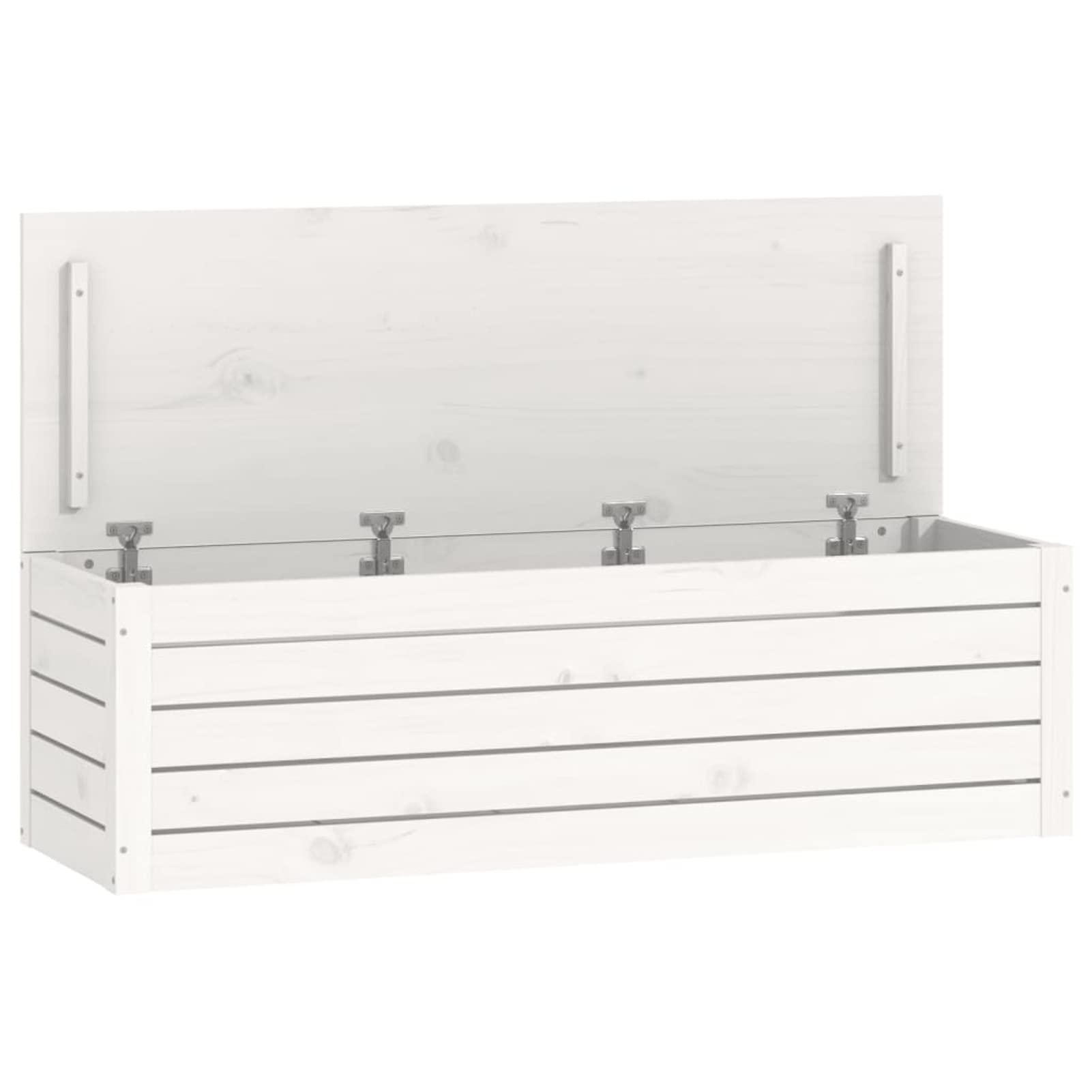 Tidyard Caja de Almacenaje, Baúl Exterior Grande, Arcón Jardín, Resina para Cojines, Muebles de Patio, Artículos de Jardinería, Pino Blanco 109x36,5x33 cm
