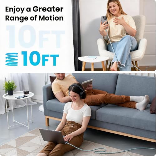 Image of KYEHD USB C Cable,3 Pack 10FT 60W Fast Charging USB C to USB C Cable, Durable Type C Charger Cable for iPhone 17 /16 /15 /iPad MacBook CarPlay and More