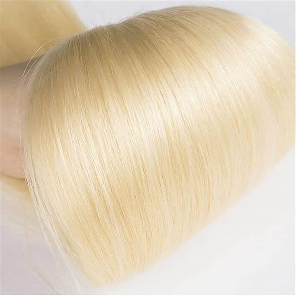 Przedłużanie włosów Doczepy z włosów klip in Prawdziwe ludzkie włosy #613 Blond Jednoczęściowe proste doczepiane 16–26 cali Brazylijskie Remy dla kobiet(16 inches)