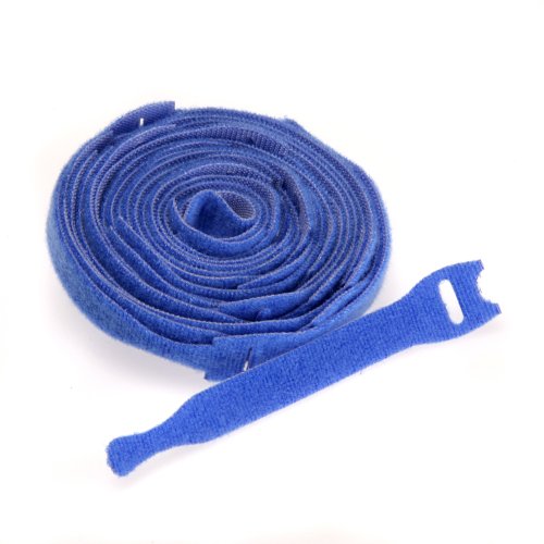 Leviton 5-inch Recloseable Velcro Brand Tie Wrap, 25-Pack, 43105-5L, Blue