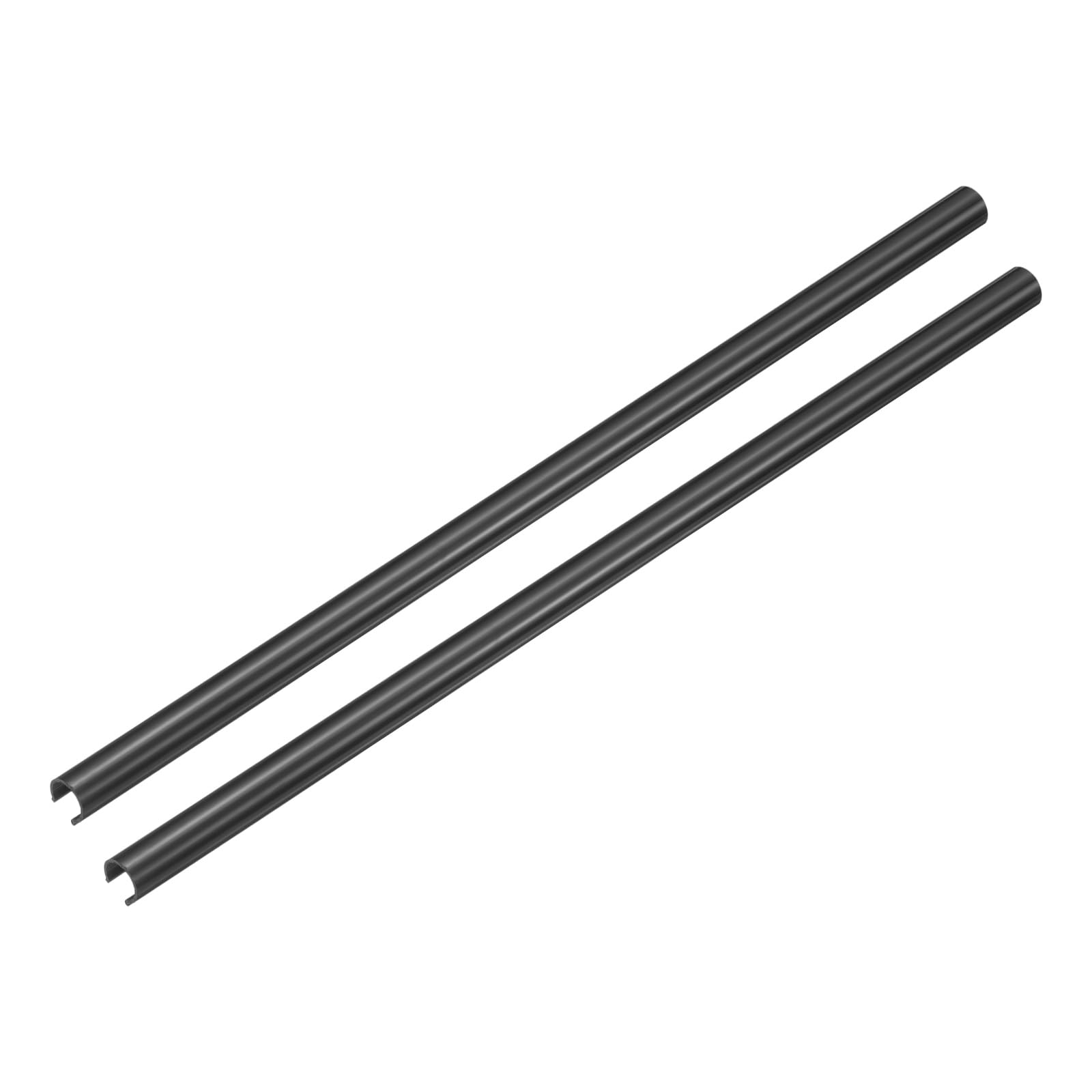 sourcing map 2Pcs Radiator Pipe Sleeves 15 x 500mm (0.59 x 19.69) - Plastic Radiator Pipe Covers for Kitchen, Bathroom, Toilet Gas Wall Tube Decoration, Black