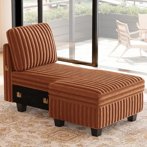 Belffin Modular Sectional Storage Chaise Module for Modular Sectional Sofa Left-Facing Chaise Brick Red Couch Brick-red left-facing chaise