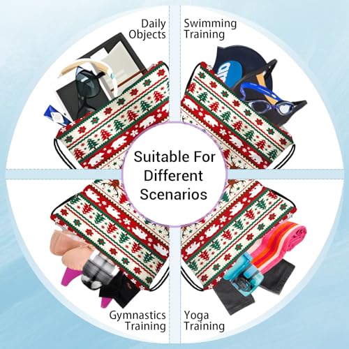 Image of Holiday Deer Gymnastics Grip Bag Pine Tree Decor Adjustable Storage Pouch Bag for Holding