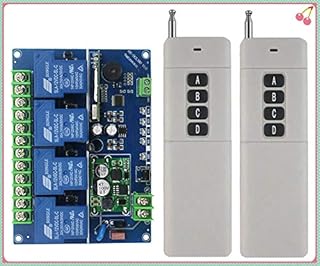 DC12V 24-48V 4CH 30A RF Wireless Remote Control Relay Switch Light Window/Garage Doors shutters Projection Screen 2*Remote
