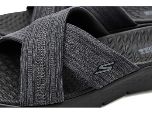 Skechers Women's GO WALK Flex Sandal - Impressed, Black/Gray, 8