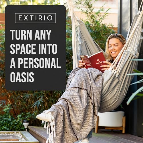 Extirio GRY-HC-XL Hanging Hammock Chair Swing thumb #2