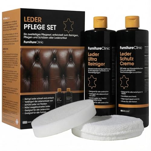 Furniture Clinic Lederpflege-Set 2x500ml – Premium Lederreiniger +...