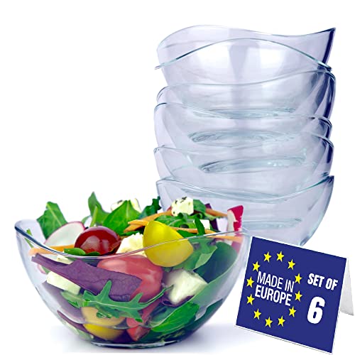 LAV Cuencos para Postres Cristal, Set 6, 310ml SIN PLOMO Cuencos de Vidrio, Cuencos de Helado, Tazones para Salsas,...