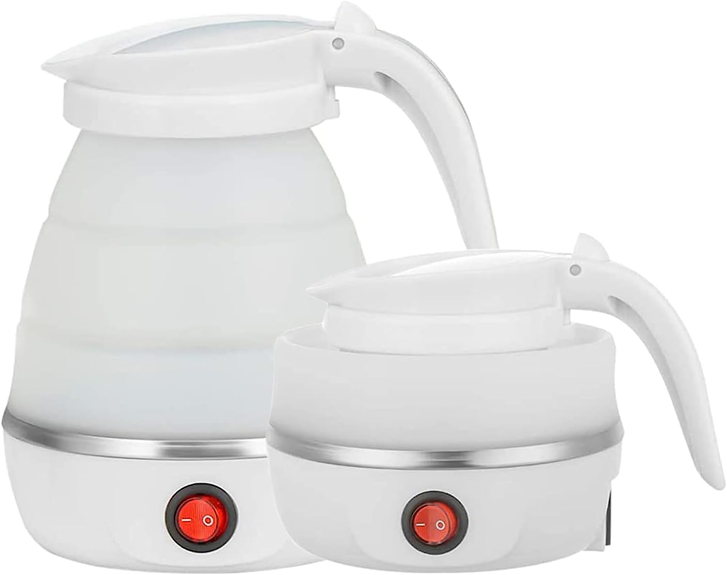 Foldable Electric Travel Kettle - Portable and Convenient Silicone Collapsible Water Boiler and Tea Pot for Camping with Detachable Power Cord (600ml) (multi color)-image-15