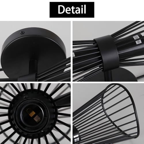 Image of Black 2-Light Vanity Wall Sconce Farmhouse Light Fixtures Over Mirror Modern Up and Down Sconces Large Wall Light Hardwired Wall Lamp for Hallway Bedroom Kitchen Bathroom