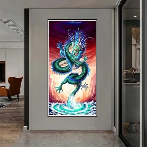 Broderie diamant grand format requins 100x50 cm avec strass cristal