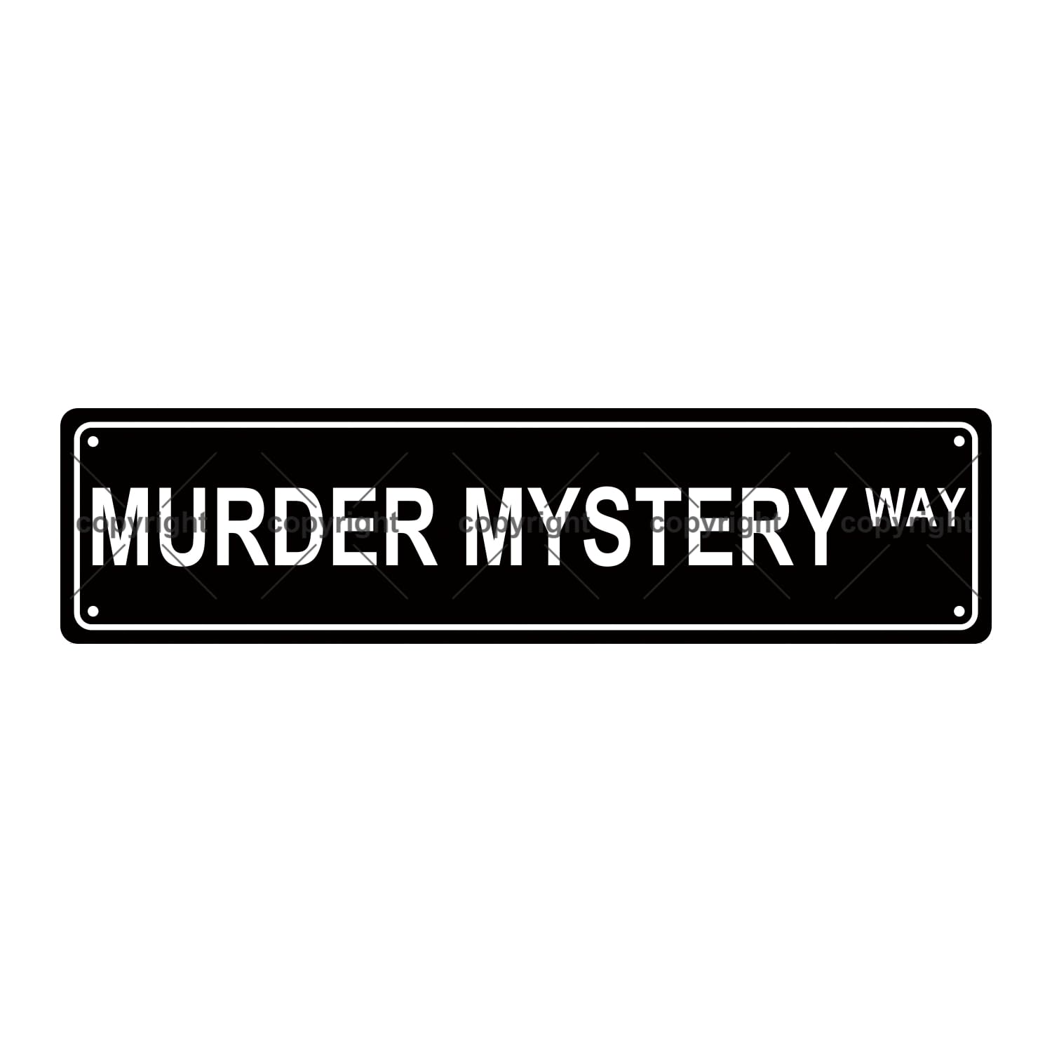 Murder Mystery Way Bookshelf Metal Tin Street Sign Bar Cafe Garage Cave Home Room Wall Bathroom Farmhouse Garden Porch Patio Decor,4x16 Inch