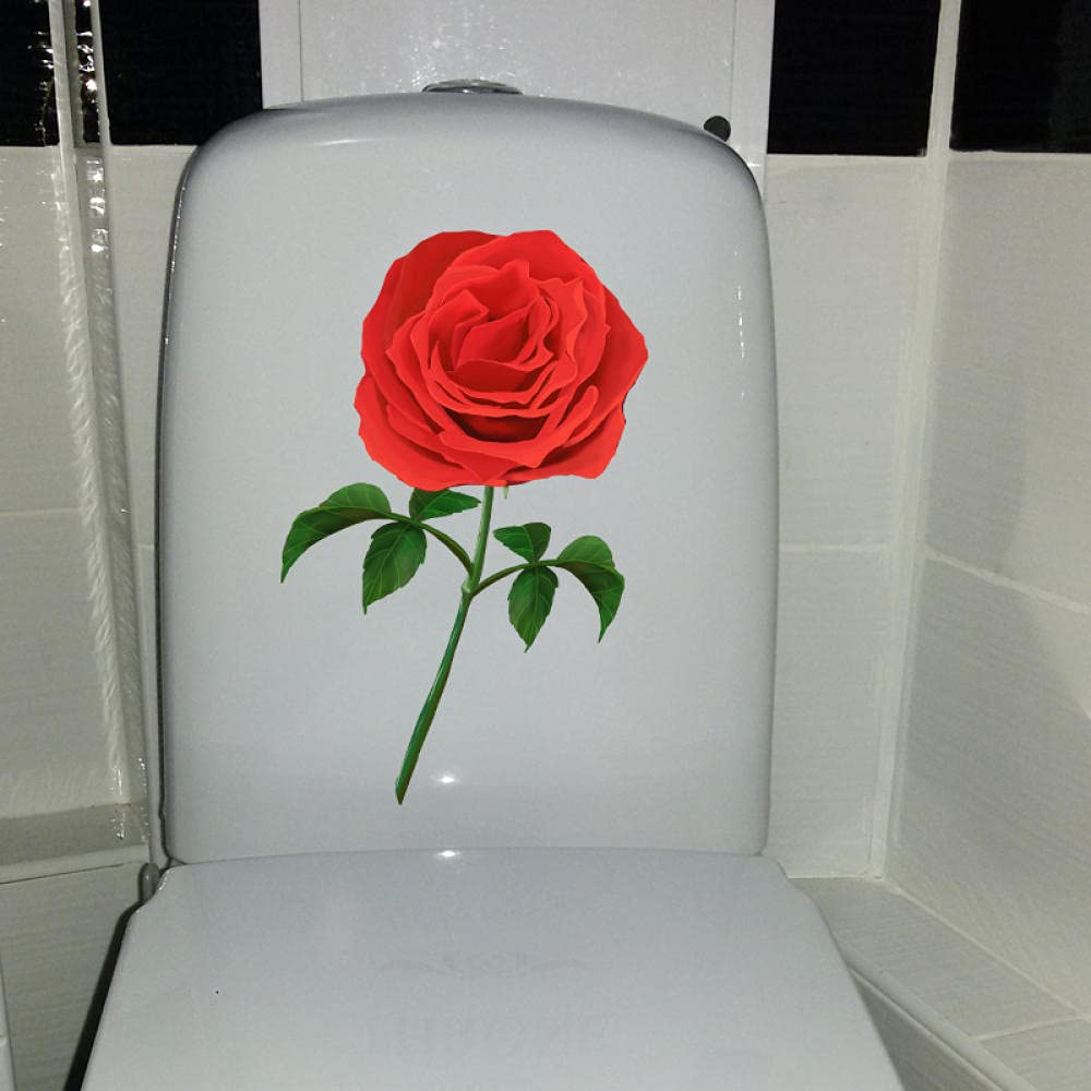 Stickers Amour Rose Rouge Romantique Chambre Entrée Autocollant Mural En Pvc Amovible Peinture 50 * 50Cm