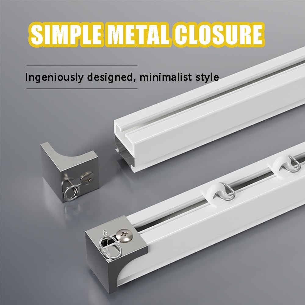 System szyn do zasłon sufitowych 50-406 cm aluminiowe karnisze do montażu na suficie/ścianie cichy rolkowy biały karnisz regulowany 310 cm długości
