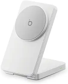 Basike Carregador Sem Fio, Carregador por Indução 15W Compatível para iPhone 16/15/14/13/12 Series e AirPods | Carregamento Rápido com Magnétic | Compatível com Qi (Branco)