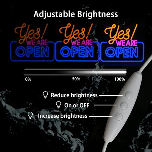 Image of Ineonlife Open Neon Signs,Bright Led Light High Visibility Advertisement Board Electric Display Sign Walls Window Door Bar Shop Coffee Salon Hotel Store(USB Powered /13.4 * 11.8 in)