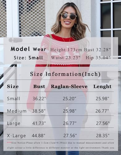 Image of Women's Long Sleeve Crewneck Casual Fall Winter Fair Isle Pullover Sweaters