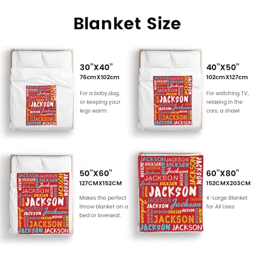 Personalized Name Blanket Customized Baby Blankets for Girls Boys Adults Monogrammed Blankets and Throws Christmas Birthday Mothers Fathers Valentines Day Gift