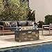 48-Inch Propane Fire Table with Natural Gas Conversion Kit, 50,000 BTU Gas Fire Pit Table, Faux Stack Stone Texture Outdoor Fireplace with Wind Glass Shield, Lava Rocks, Lid & Cover