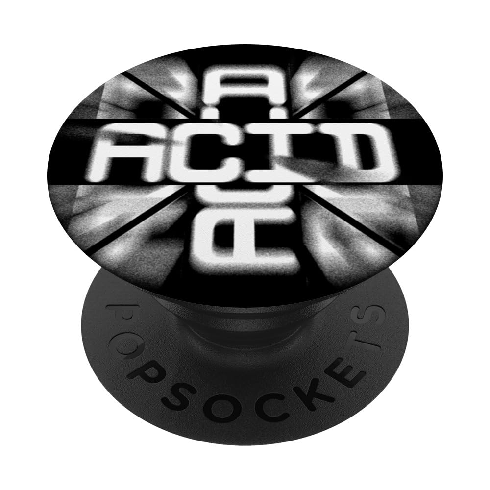 Acid House Techno Music EDM Festival Raver DJ Party PopSockets Swappable PopGrip, Black