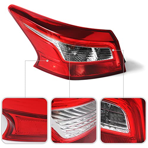 Huray Left Tail Light Fit For 2016-2019 Nissan Sentra, Led Taillight Tail Lamp Rear Brake Lamp Replacement For 265553Yu0A Ni2804108 Driver Side Lh Outer #TOP4