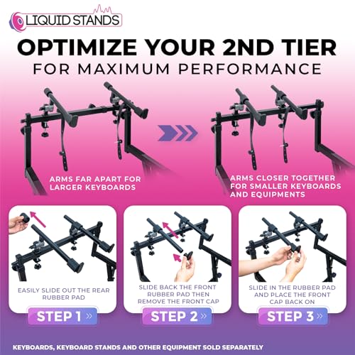 Liquid Stands KIT-MS1078-MS1087 Dual Piano Keyboard Stand thumb #3