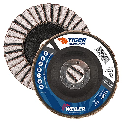 Disque à rabats en aluminium Weiler 51253 Tiger à support phénolique robuste