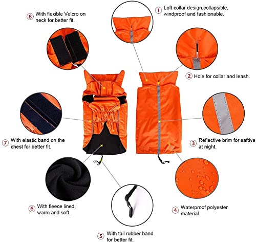 Petcee Waterproof Dog Winter Jacket, Dog Winter Coat Windproof Warm Winter Dog Jacket For Large Dog Pet Jacket For Cold Weather - 2 Layer (Orange L) #TOP7