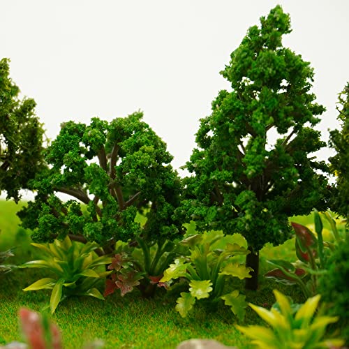 Image of 88pcs Model Trees Mixed Miniature Plants Model Train Scenery Architecture Trees Fairy Garden Trees Wargame Trees Model for Diorama DIY Craft Scenery Landscape Natural Green