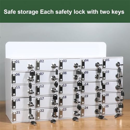 Acrylic Cell Phone Lockers - Wall-Mounted Password Lock Box for Office & School Storage, Freestanding Design with 2 Keys, Secure Mobile Device Organizer