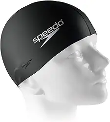 Touca de Natação, Speedo, Flat Cap, Silicone Resistente com Encaixe Confortável,Tamanho Único