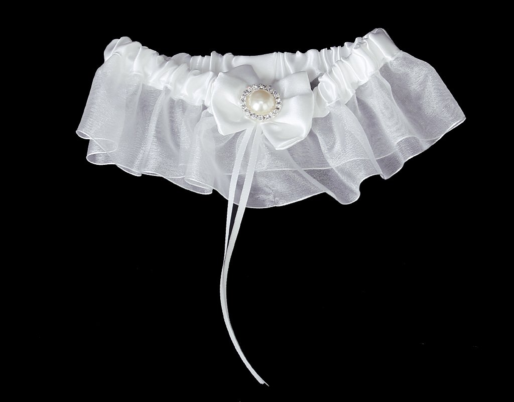 atorse ATORSE™ Prom Bridal Rhinestone Pearl with Bow Wedding Garter Satin Toss -Ivory-picture-10