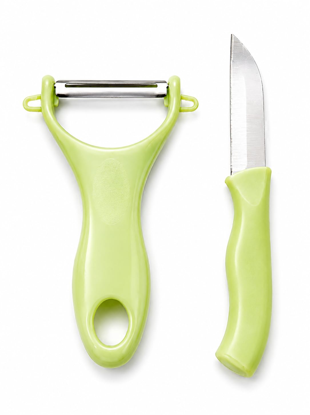 Descascador e Faca de Legumes 2 em 1 – Kit com 2 Peças em Aço Inox, Cortador