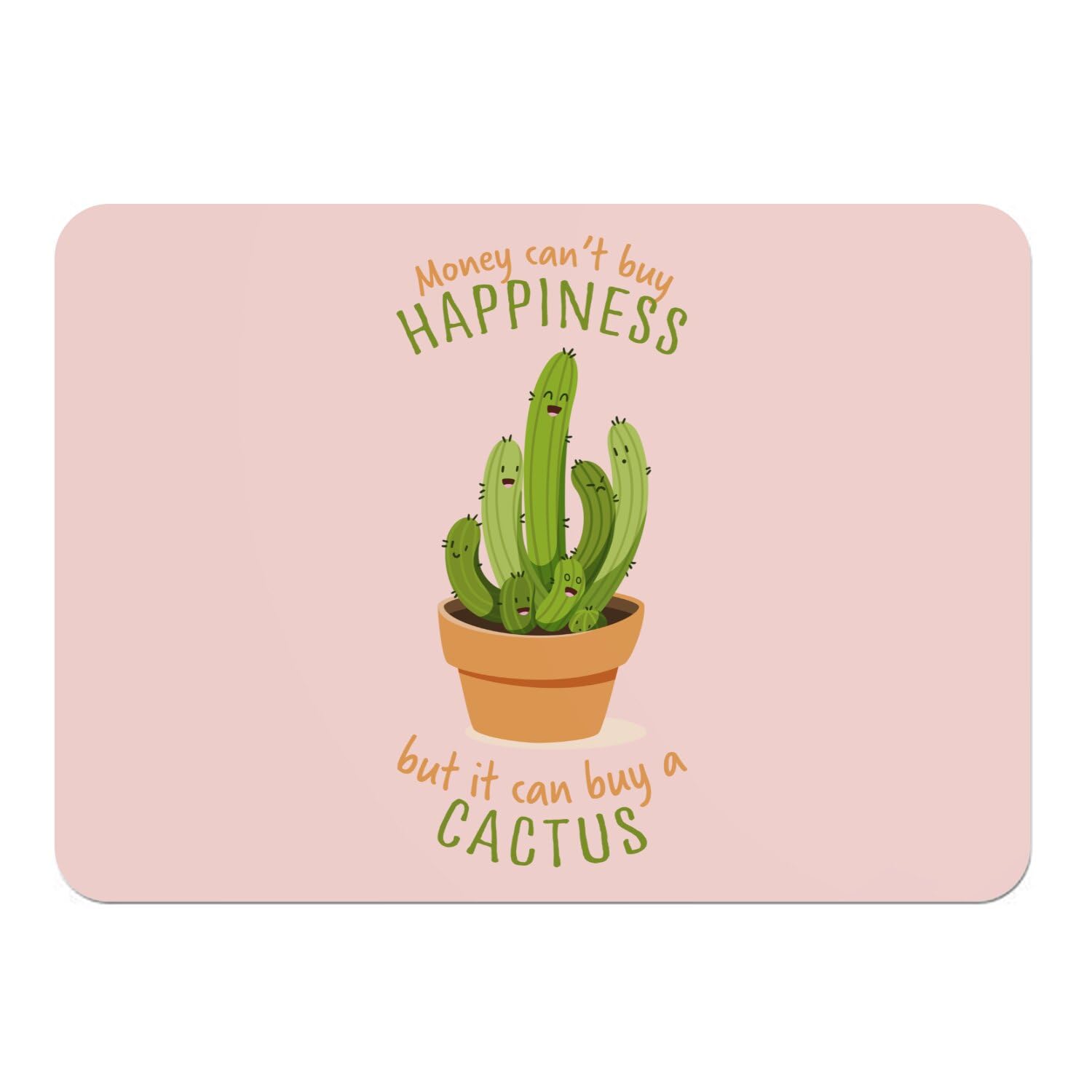 Platzset mit Unterseite aus Kork, Kaktus, Motiv: Money Can't Buy Happiness  Plant Vegetal, gro, 39,5 x 28,5 cm, Rosa : Amazon.de: Kche, Haushalt &  Wohnen