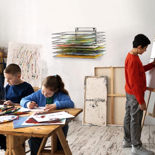 Lzttyee Art Drying Rack for Classroom Paint Drying Rack Small Art Drying Rack Wall Art Storage Rack with 8 Removable Shelves for Classrooms and Art Studios (8 Shelves) - Image 6