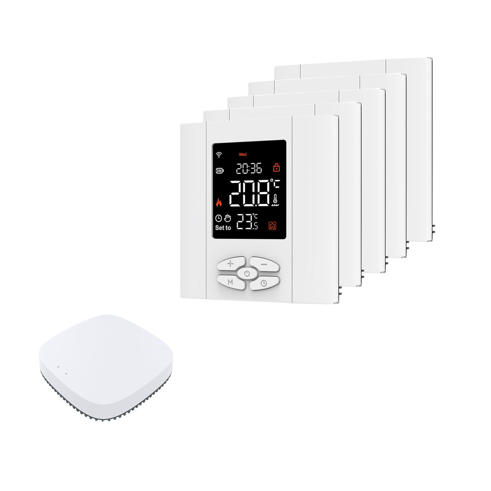 Zigbee Thermostat pour chaudière à gaz/eau individuelle Fonctionne avec Alexa Google Home Contact sec alimenté par batterie