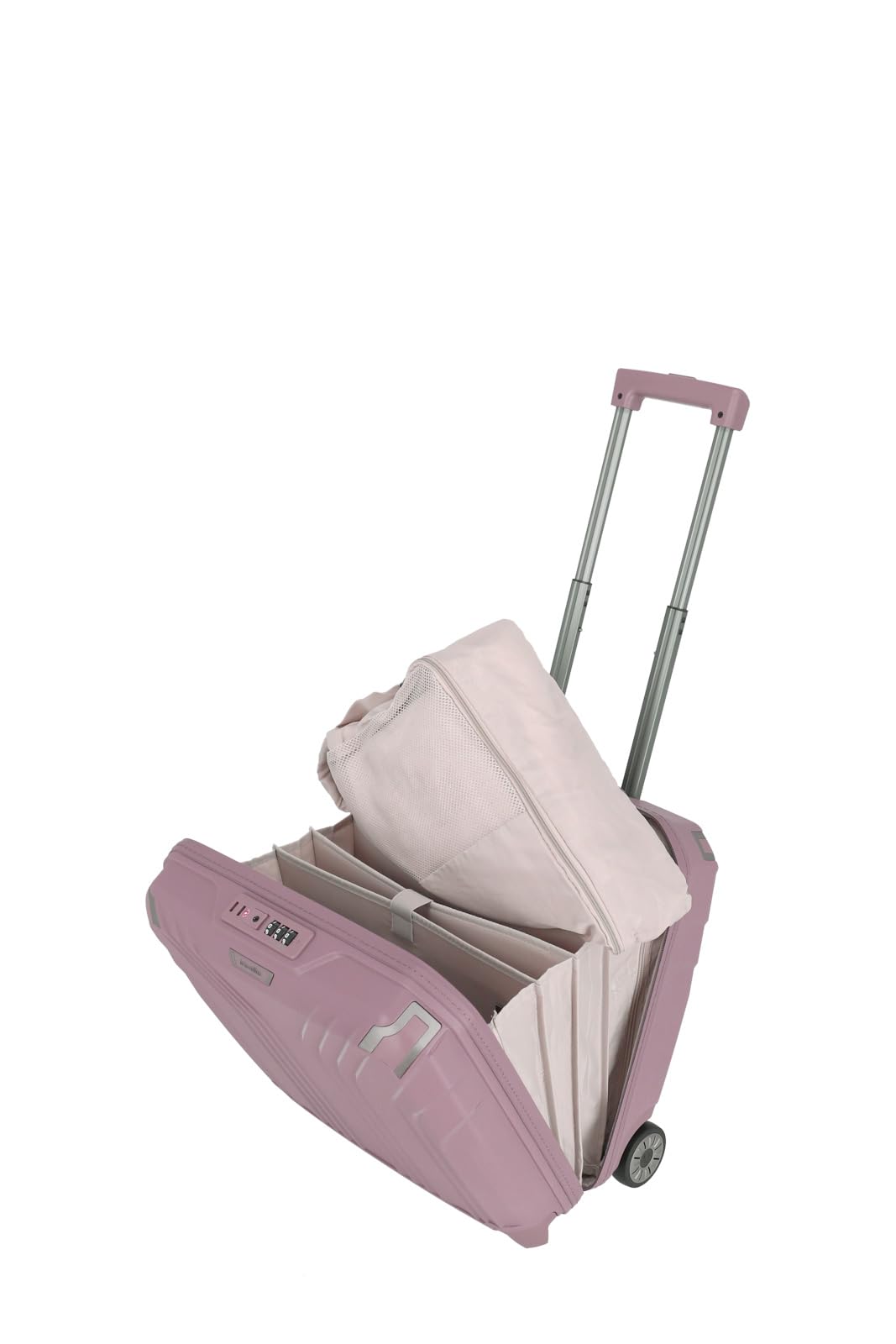 travelite 2 ruote bagaglio a mano trolley per laptop guscio rigido con fodera riciclata, ELVAA: elegante trolley business con angoli protettivi, 42 cm, 30 l