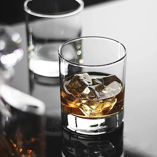 Image of Seiri Transparent Whiskey Glass Set of 2 | Wine Glasses for Scotch 300 ml | Bourbon | Rocks| Cocktail | Scotch and Rum-D |