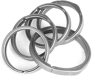 Titanium Key Rings for Keychain, Side-Pushing Key Chain Rings Split Keyring Heavy Duty Keychain Rings Bulk