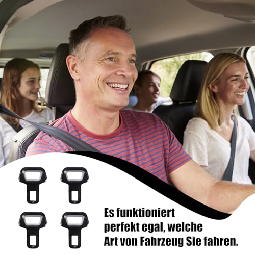 4 Stück Anschnaller Adapter, Sicherheitsgurt Clip für Auto, Metall Gurtadapter, Universelle Lösung für Tägliches Fahren und Lange Reisen, 50 x 64mm