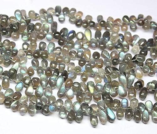 Blue Labradorite Tear Drop Smooth 9'' Long Strand Gemstone Beads, Jewelry Supplies for Jewelry Making, Bulk Beads, for Meditation Jewellery Gemstone 10mm to 12mm