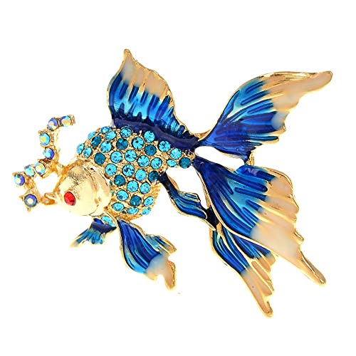 Diamond-Inlaid Goldfish Bubble Brooch Retro Cute Animal Corsage Women's Coat Accessories Pin (Color : B, Size : 4.5 * 4.8Cm) (A 4.5 * 4.8Cm) #TOP2